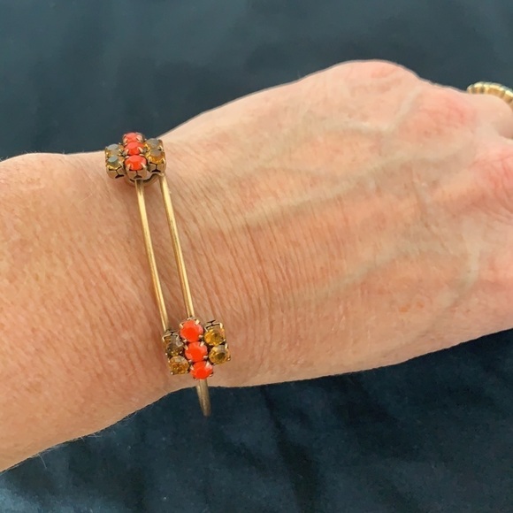 Alex and Ani Crystal Flower Charm Bracelet - Gold Finish,  2”-3.5” - Picture 3 of 4